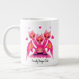 Söta rosa drakar jumbo mugg