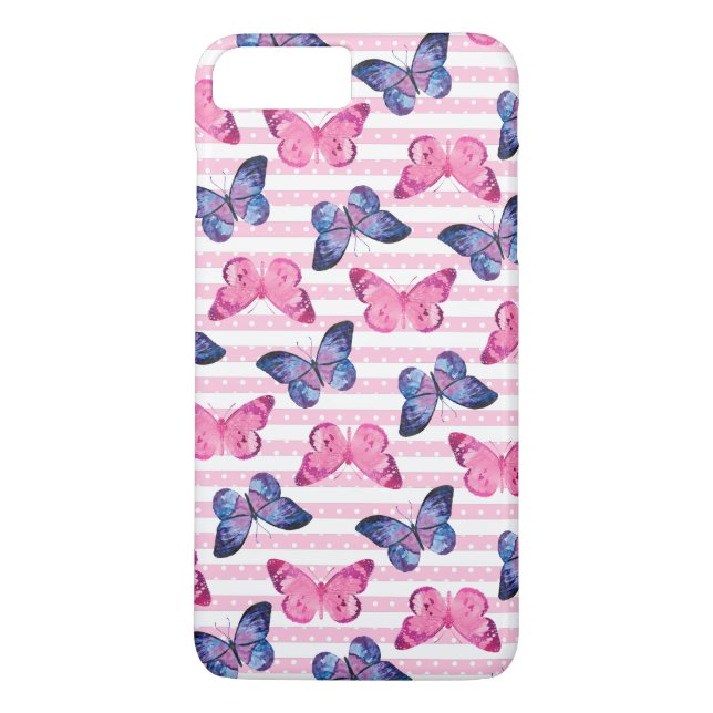 Söta Rosa Fjärilar Case-Mate iPhone Skal (Baksida)