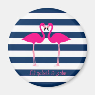 Söta Rosa Flamingos I Kärlek,Randig-Personlig Magnet