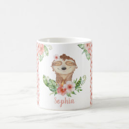 Söta rosa-flickor namn kaffemugg