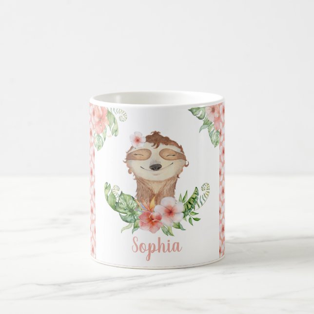 Söta  rosa-flickor namn kaffemugg (Center)