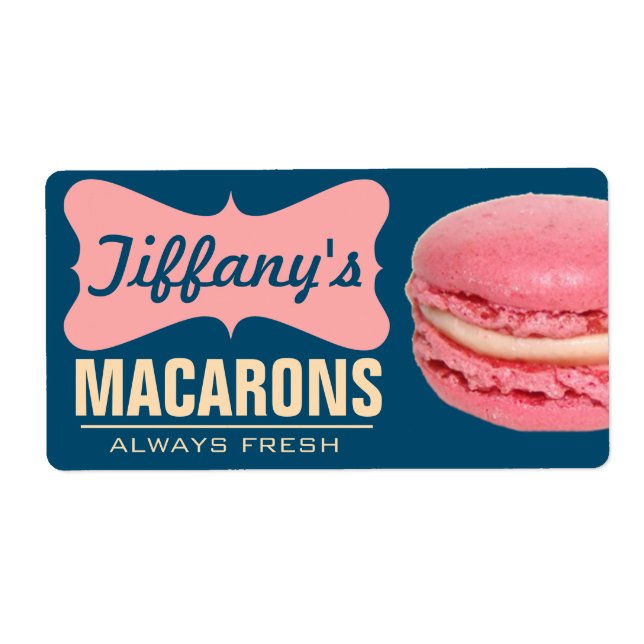 Söta Rosa Franska Macarons | Hemlagade Macarons Fraktsedel (Framsidan)