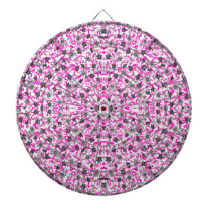 Söta rosa grå vita abstrakta blommor darttavla