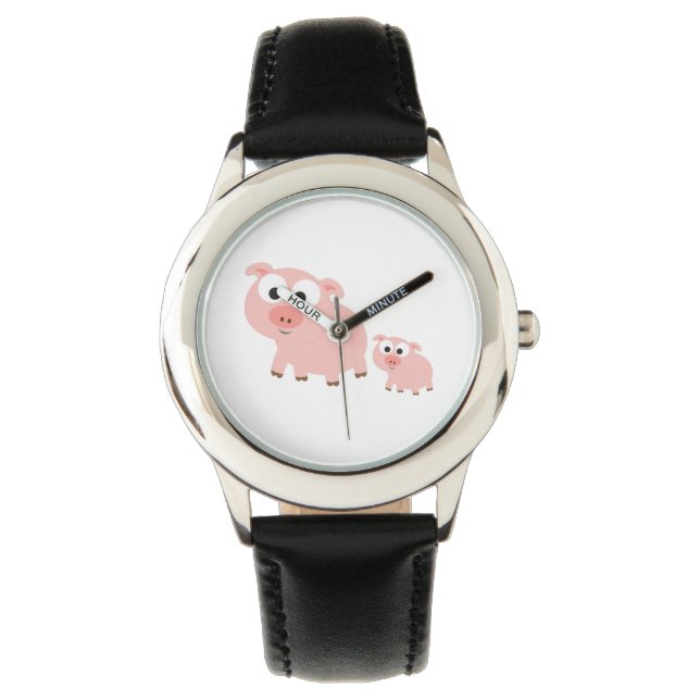 Söta rosa grisar armbandsur (Framsida)