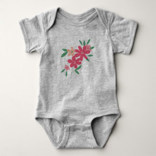 Söta Rosa Gröna Dainty Blommor T Shirt