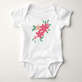 Söta rosa gröna små blommor t shirt
