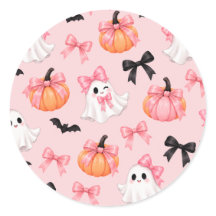 Söta rosa halloween-ghostar & Bow-mönsterdekal