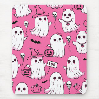 Söta rosa halloween-spöken Kawaii kuslig fest Musmatta
