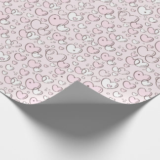 Söta Rosa Handritade Bubbelhjärtan Alla Hjärtans D Presentpapper