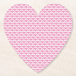 Söta rosa-hjärtan utformar coolans hjärtform underlägg papper