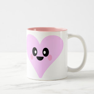 SÖTA ROSA HJÄRTAN VALENTINSDAGS MUG Två-Tonad MUGG