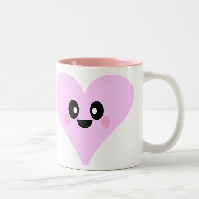 SÖTA ROSA HJÄRTAN VALENTINSDAGS MUG Två-Tonad MUGG (Höger)