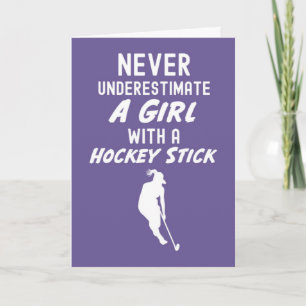 Söta rosa hockeykort för tjej sportande barn kort