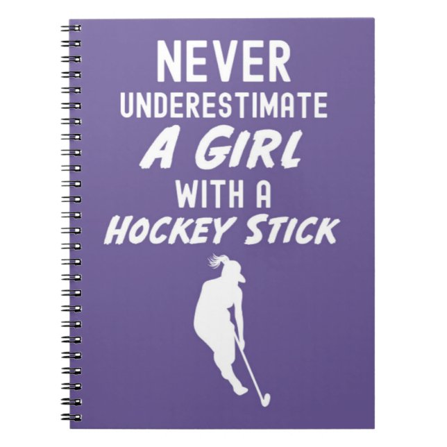 Söta Rosa Hockeypresenter För Flickor Sportande Ba Anteckningsbok (Framsidan)