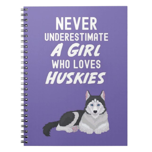 Söta Rosa Husky-present Till Små Flickor Barn Husd Anteckningsbok (Framsidan)