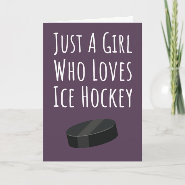 Söta rosa ishockeykort för flickor för barn kort (Framsida)