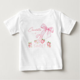 Söta Rosa Jordgubbar 2 Två Söta 2-års Födelsedag T Shirt