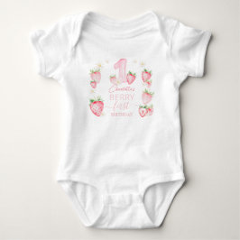 Söta Rosa Jordgubbar Jordgubb Första 1:a Födelseda T Shirt