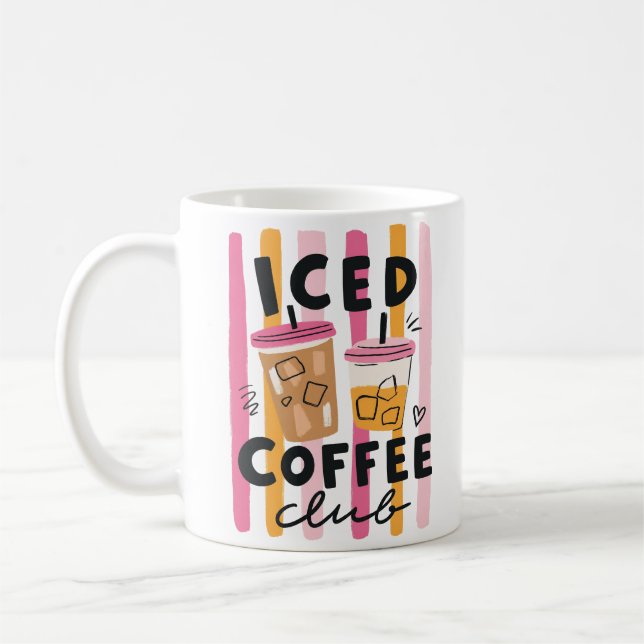 Söta rosa kaffekoppar sommar kaffedesign (Vänster)