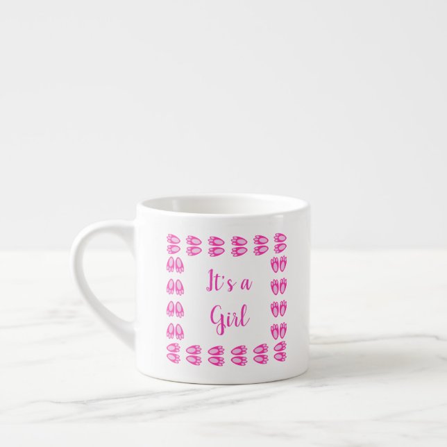 Söta rosa kaninbabys fötter påsk anpassad espressomugg (Vänster)