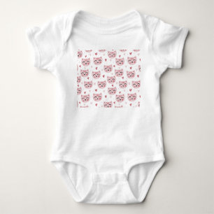 Söta Rosa Katter och Hjärtan Mönster för Barn T Shirt