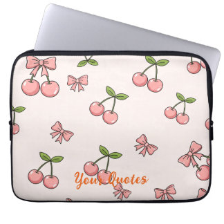 Söta Rosa Körsbär & Slingor Sömlös Mönster Laptop Fodral