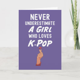 Söta Rosa Kpop-kort För Flickor Kort