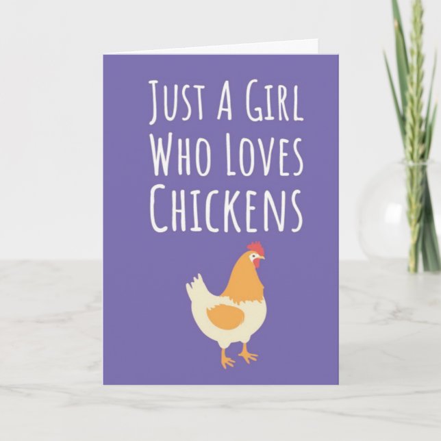 Söta Rosa Kycklingkort För Flickor Gårdsdjur Barn Kort (Framsida)