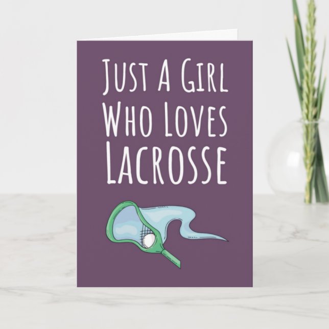 Söta rosa lacrosse-kort för babyflicka kids spelar kort (Framsida)