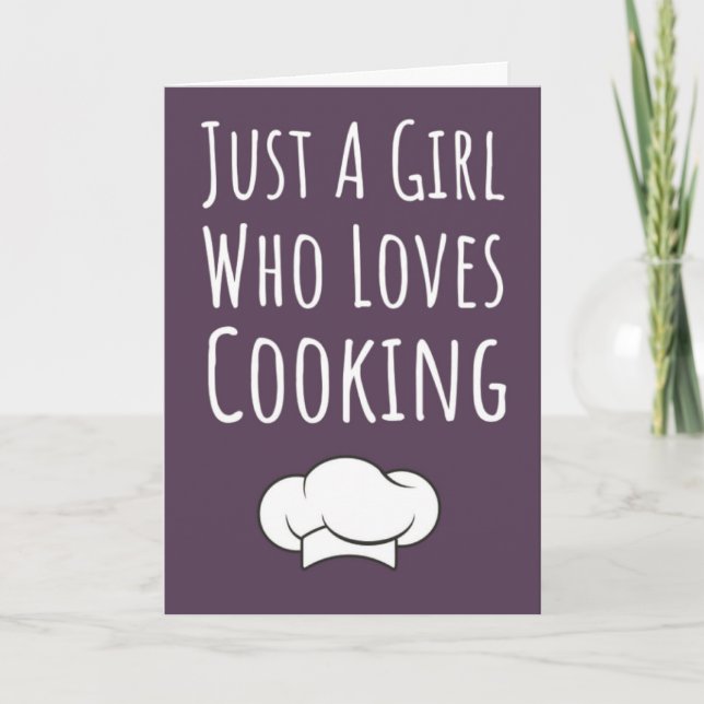 Söta rosa matlagningkort för små flickor kock chef kort (Framsida)