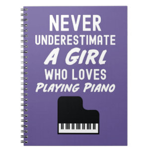 Söta Rosa Pianistpresenter för Flickor Barn Pianos Anteckningsbok