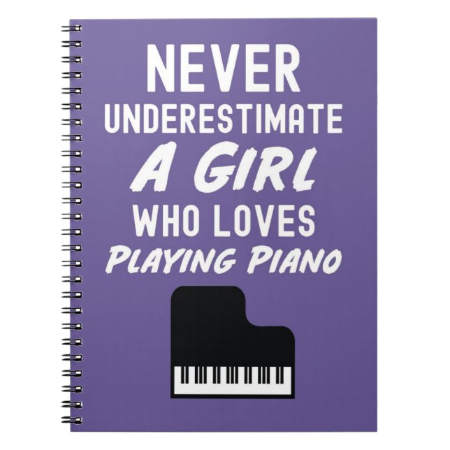 Söta Rosa Pianistpresenter för Flickor Barn Pianos Anteckningsbok (Framsidan)
