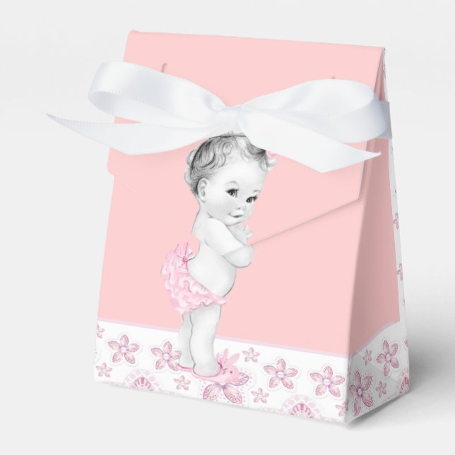Söta rosa presentaskar för baby shower (Framsidan Sidan)