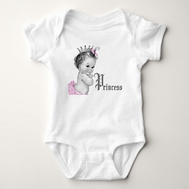 Söta rosa prinsessa babyflickor skjortor tröja (Framsida)