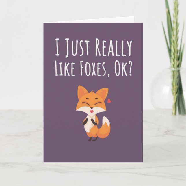 Söta Rosa Räv Kort Flickor För Barn För Henne (Framsida)