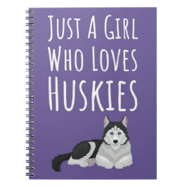 Söta Rosa Sibirisk Husky-present för Småflickor Ba Anteckningsbok