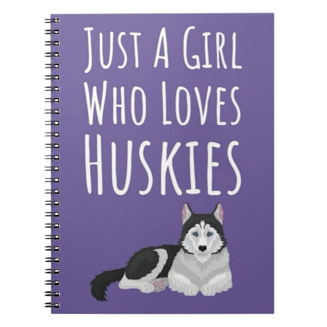 Söta Rosa Sibirisk Husky-present för Småflickor Ba Anteckningsbok (Framsidan)