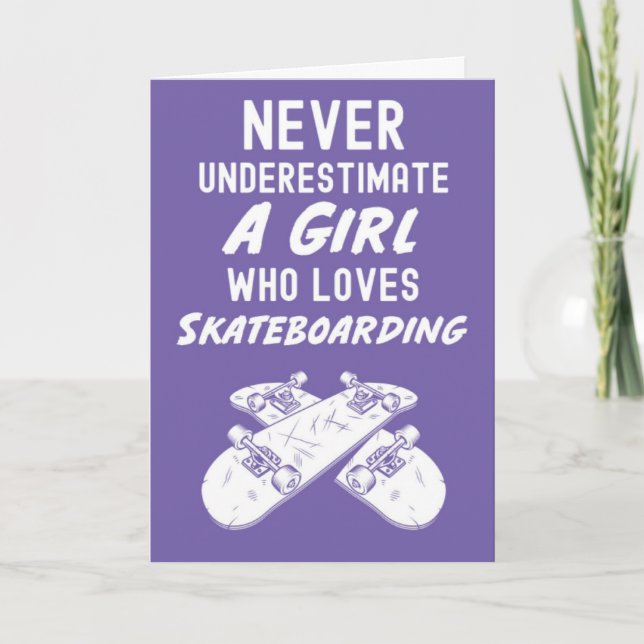 Söta rosa skateboardingkort för flickor skateboard kort (Framsida)
