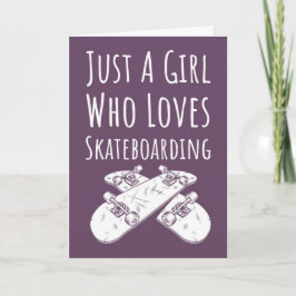 Söta rosa skateboardingkort för små flickor barn kort