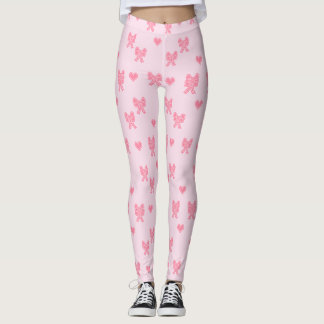 Söta Rosa Slingor och Hjärtan Coque Leggings