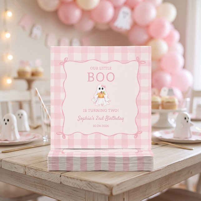 Söta rosa spök Halloween födelsedagsservetter Pappersservett (Skapare uppladdad)