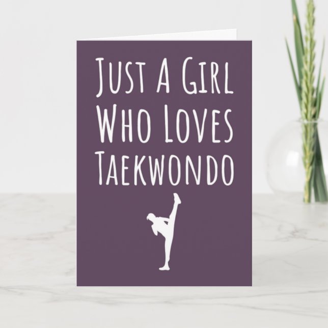 Söta rosa taekwondokort för små flickor barn TKD Kort (Framsida)
