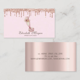 Söta Rose Gold-dropar bageriet Visitkort