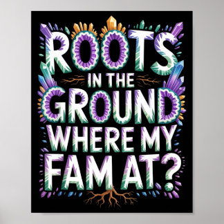 Söta rötter i marken där familjen är Familj Poster