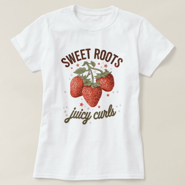 "Söta Rötter" Jordgubbshår Appreciationströja T Shirt (Design framsida)