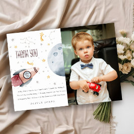 Söta rymdplaneter stjärnor födelsedag för alla åld tack kort