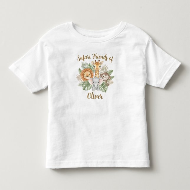 Söta Safari-Barn Djur  T Shirt (Framsida)