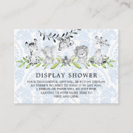 Söta Safari Djur Baby Shower Presentationsdisplay Tilläggskort