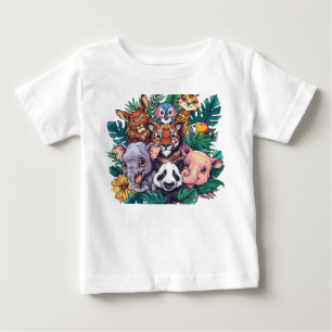 Söta Safari Djur Djungel Tema Småbarn T-Shirt