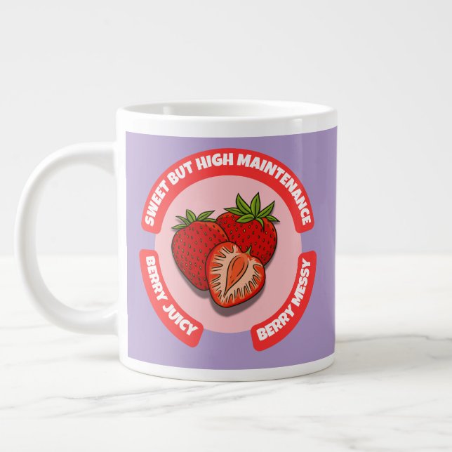 Söta Saftiga Jordgubbar Sommar Frukt  Jumbo Mugg (Vänster)